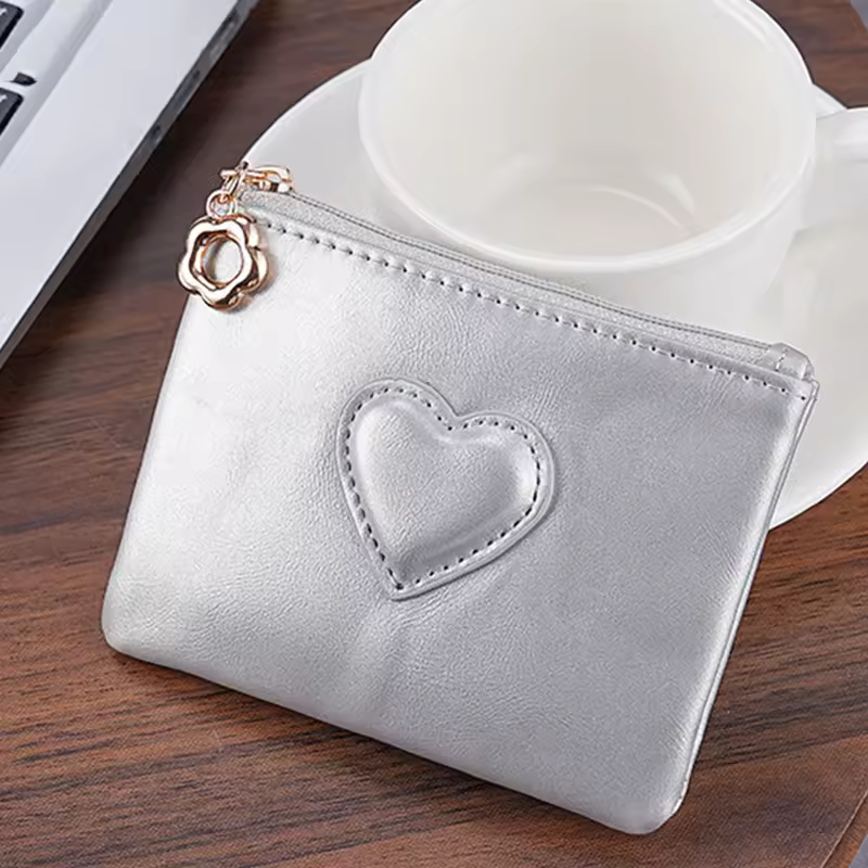 Women Lightweight PULeather Card Holder Cute Heart Shaped Small Wallet Multi-card Anti-magnetic Card Holder Travel Cash Coin Bag - Image 16