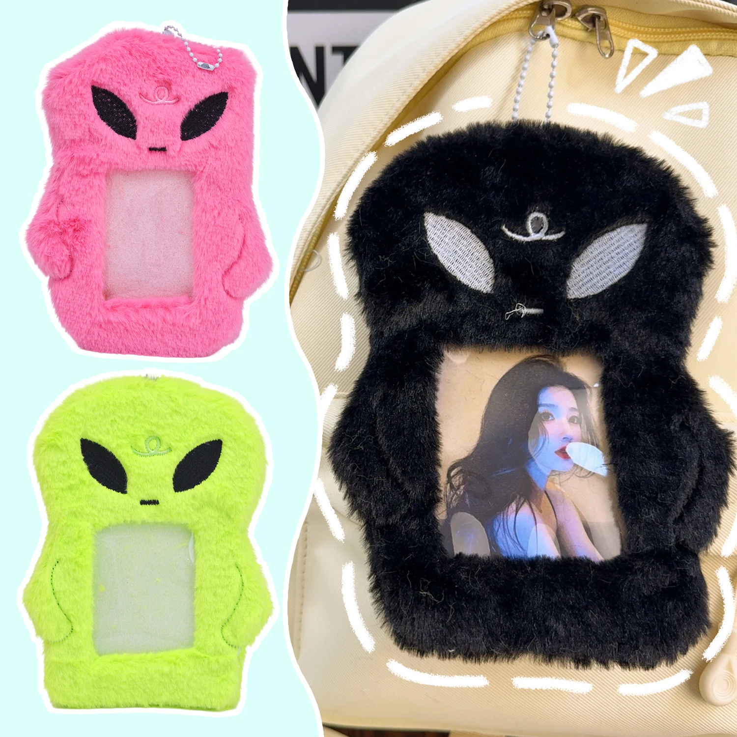 Cute Cartoon Plush Card Holder For Photocard ID Bank Credit Card Bus Cards Protective Cover Anti Scratch Fluffy Protector Case