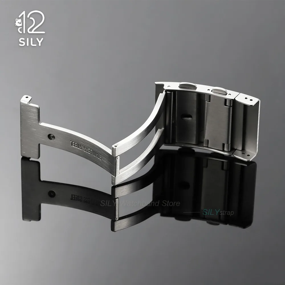 14mm 16mm 18mm 20mm 22mm Solid Stainless Steel Folding Watches Clasps with Box Luxury Brushed Extendable Adjustable Watch Clasps