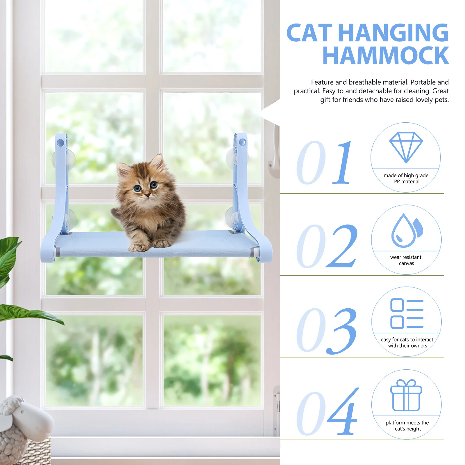 

Window Perch for Cats inside Pet Bed Cordless Hammock Beds Indoor Hammocks Suction Cup Seat