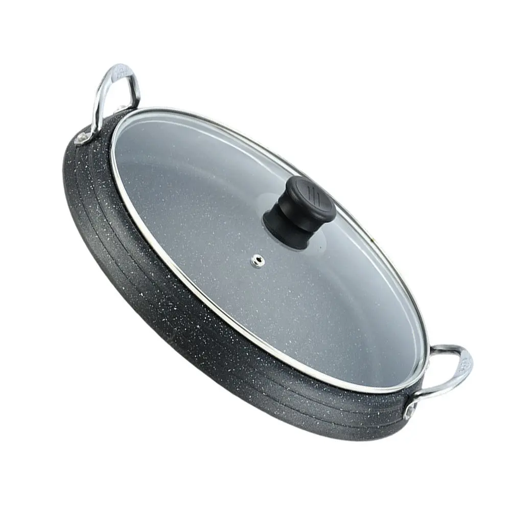 

1Pcs Barbecue Plate Korean Hot Pot Outdoor Camping Smokeless Non-Stick Baking Pan Round Roast Meat Tray