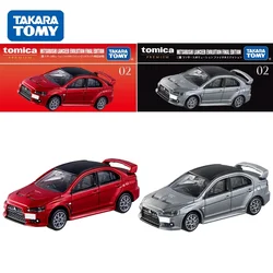 TAKARA TOMY Tomica Premium TP02 Mitsubishi Lancer Evolution, coche de juguete de aleación de edición Final, vehículo de Motor, modelo de Metal fundido a presión, regalo