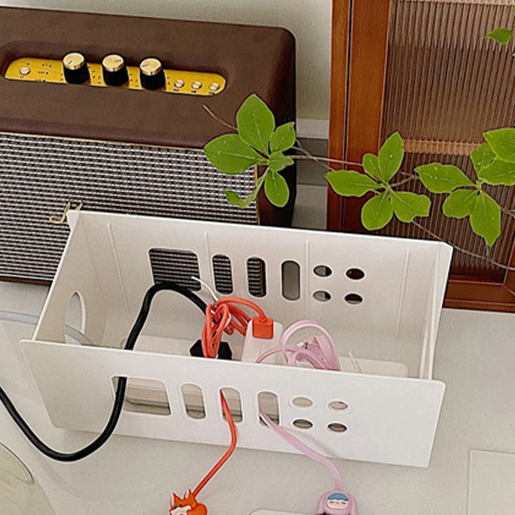 

Cable Organizer Box Plastic Socket Organizer Durable Safe Protection Easy Install for Home Kitchen Bathroom Cord Storage Box
