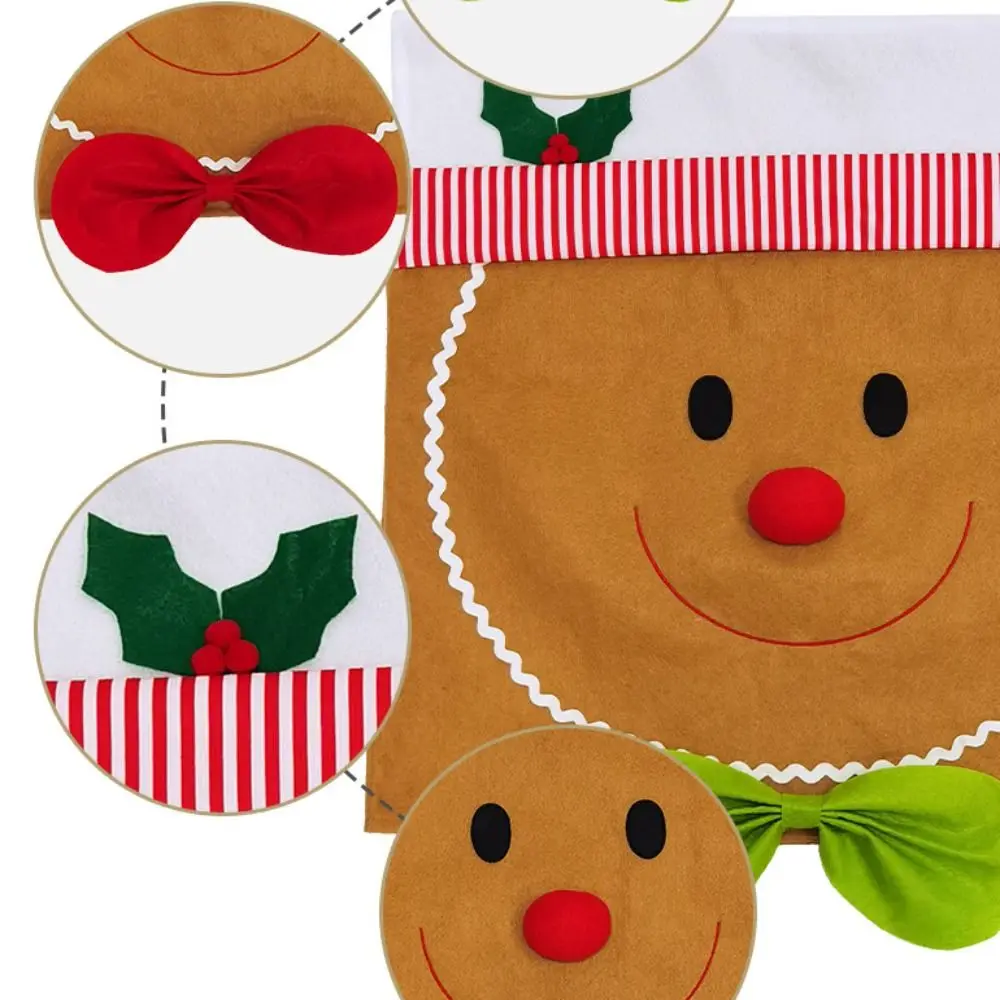 Creative Gingerbread Man Chair Cover Party Supplies Holiday Decorations Xmas Chair Back Cover Cute Chair Transformation