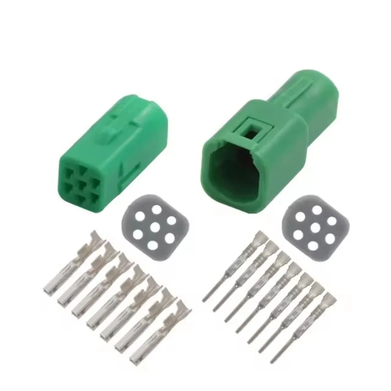

green 7 Pin 0.6mm female male Mini MLC auto waterproof connector Plug 2822343-1 2822344-1 for Honda Tyco AMP