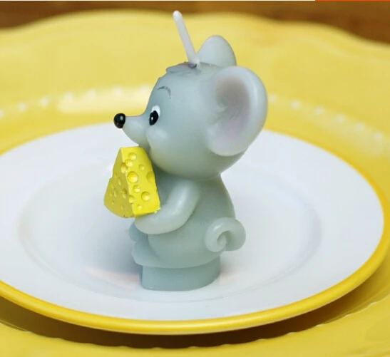 3D Zodiac Mice Eat Rice Candle Molds, Mold Silicone Soap, Animal Moulds Rubber 10 10 PRZY Eco-friendly