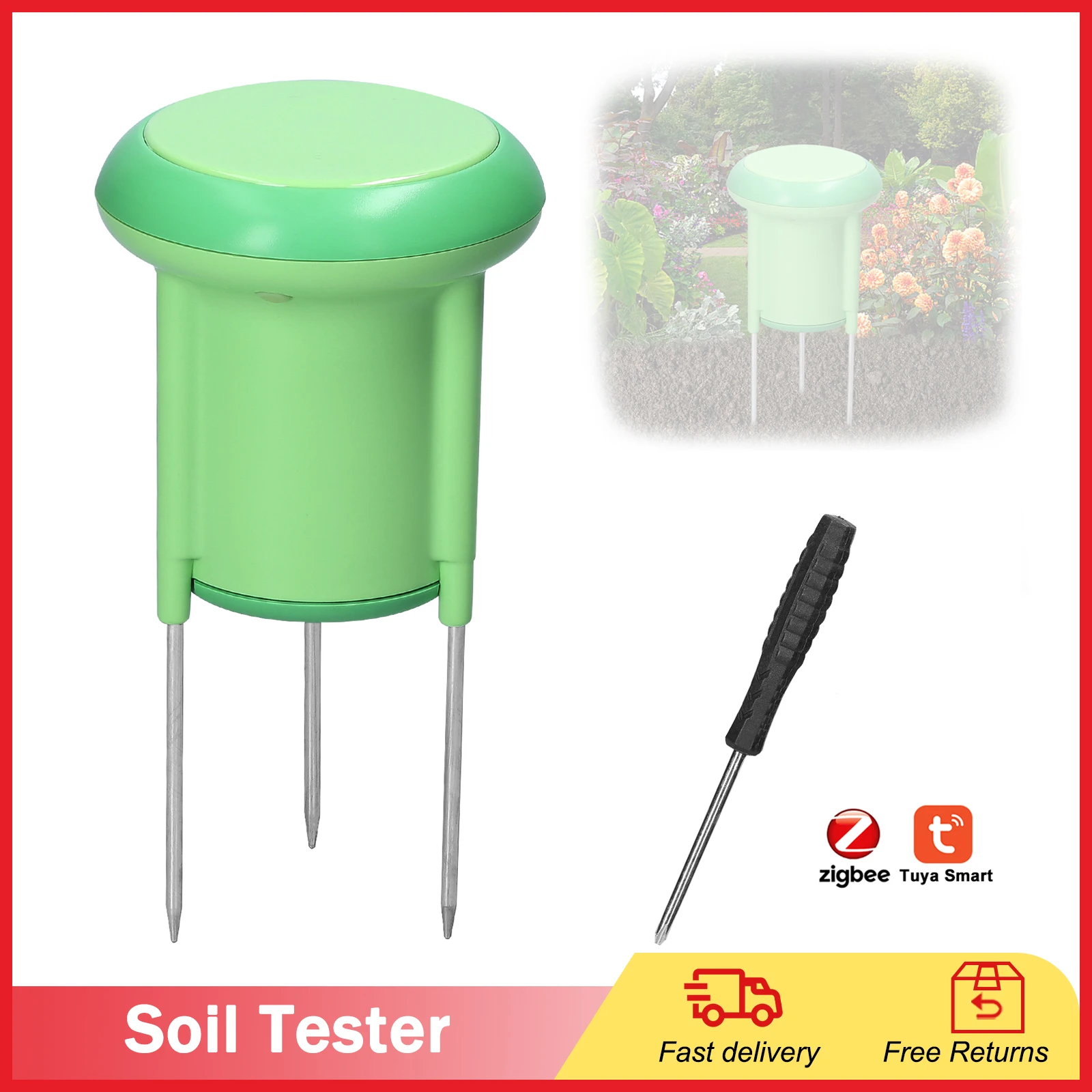 Soil Sensor Tuya ZigBee Planting Temperature and Humidity Meter IP66 Waterproof APP Control Gardening Wireless Smart Soil Tester