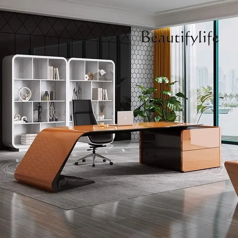 

Office Desk Boss Unusual Reading Vintage Wooden Bureau Unique Designer Office Desk Computer Gaming Work Conference