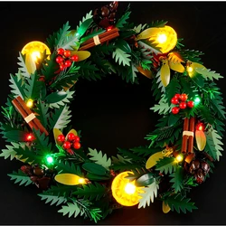 (Only LED Light No Bricks) 10340 Christmas Wreath Flower Potted Plant Ideas (Not Include Building Blocks Bricks Kits Sets Model)