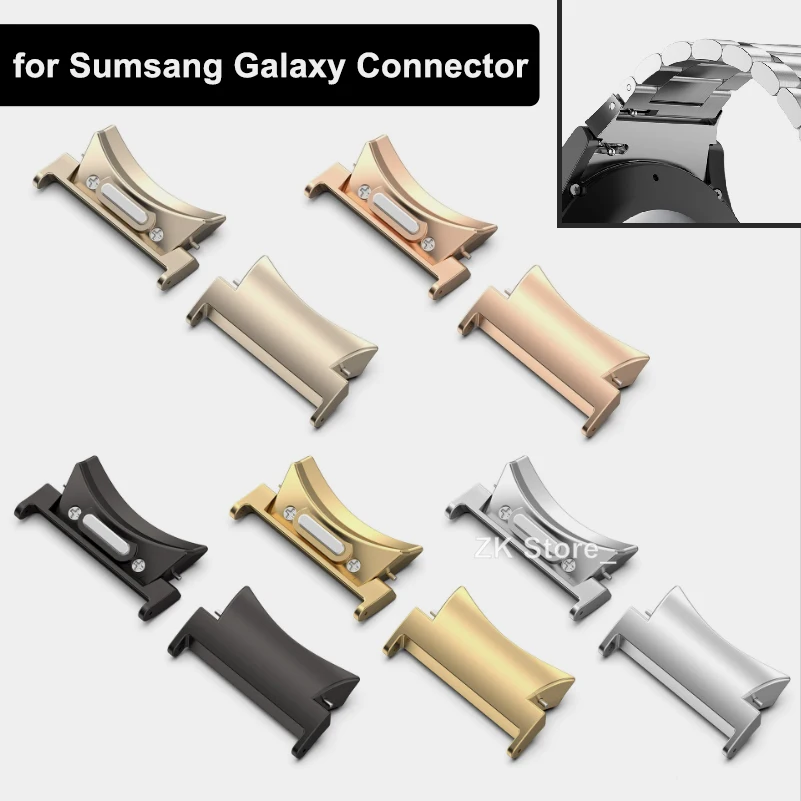 2 Stück Edelstahl-Adapter Schnellverschluss-Riemen-Anschluss für Samsung Galaxy Watch 7 6 5 4 für Galaxy Watch 6 4 Classic 46 mm