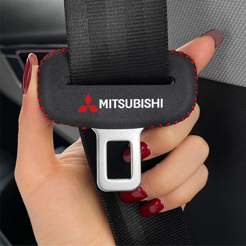Cubierta para hebilla de cinturón de seguridad con logotipo de coche, accesorios interiores para Mitsubishi Eclipse Lancer Galant Attrage Xpander Mirage Montero