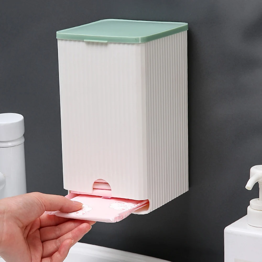 

Wall Mounted Sanitary Napkin Storage Box Tissue Paper And Cotton Swab Storage Box Multifunctional Dustproof Bathroom Supplies