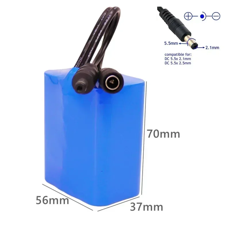 Aleaivy 12V 12800mAh rechargeable lithium battery pack with BMS suitable for speaker monitor LED lights+12.6V charger