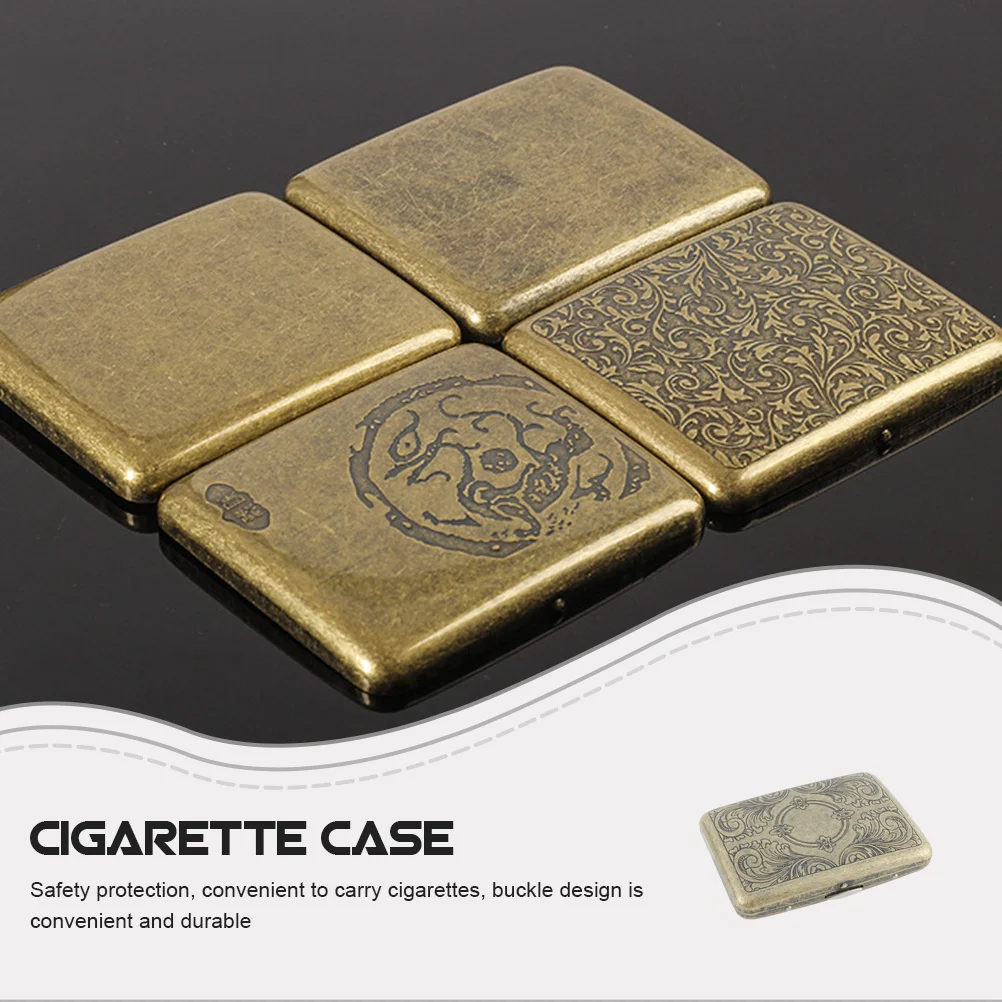 

Cigarette Case Stainless Steel Portable Vintage Flipping Cover Cigarette Storage Holder Waterproof Durable Protective