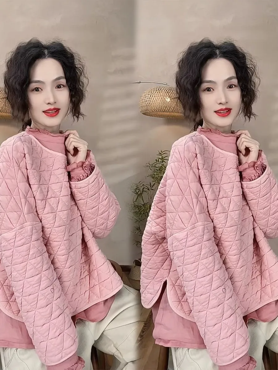 european-style-diamond-shaped-cotton-filled-round-neck-sweatshirt-small-shirt-2026-autumn-new-arrival-outerwear-long-sleeve-e