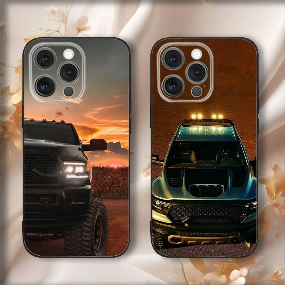 

Car R-Ram Phone Case For iPhone16,15,14,13,12,11,Pro,Max,Plus,X,XS,SE4,E,Mini,Soft Black Case