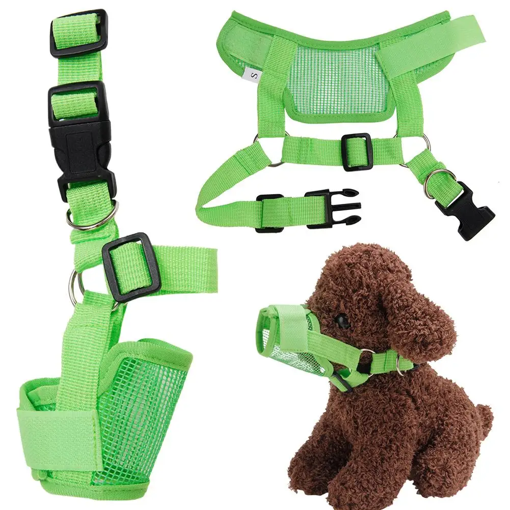 

1pcs 4Colors Soft Fabric Adjustable Strap Pet mask Mesh Dog Muzzle Allows Panting and Drinking Prevent Biting Dog mouthpiece