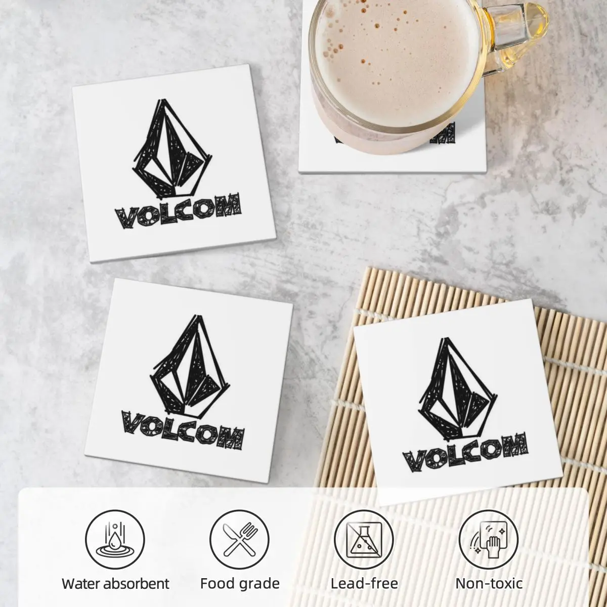 V-Volcom شعار الوقايات السيراميك حصيرة مقاومة للحرارة الجدول الديكور والاكسسوارات أواني للمطبخ طاولة طعام حصيرة