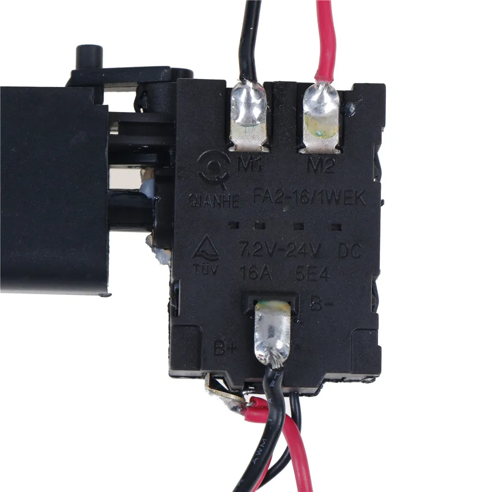 Interruptor de Control de velocidad de taladro eléctrico, disparador inalámbrico con luz pequeña para herramientas eléctricas, DC 7,2 V - 24 V, 16A