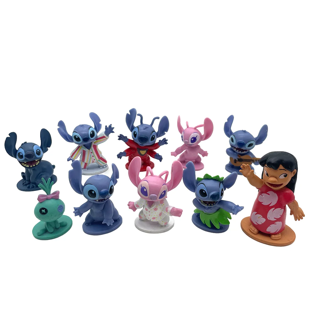 10 قطعة/المجموعة غرزة الملاك الدمى اليدوية أنيمي الكرتون لطيف نموذج سيارة الحلي لعب الأطفال كعكة القبعات العالية أفكار هدية عيد