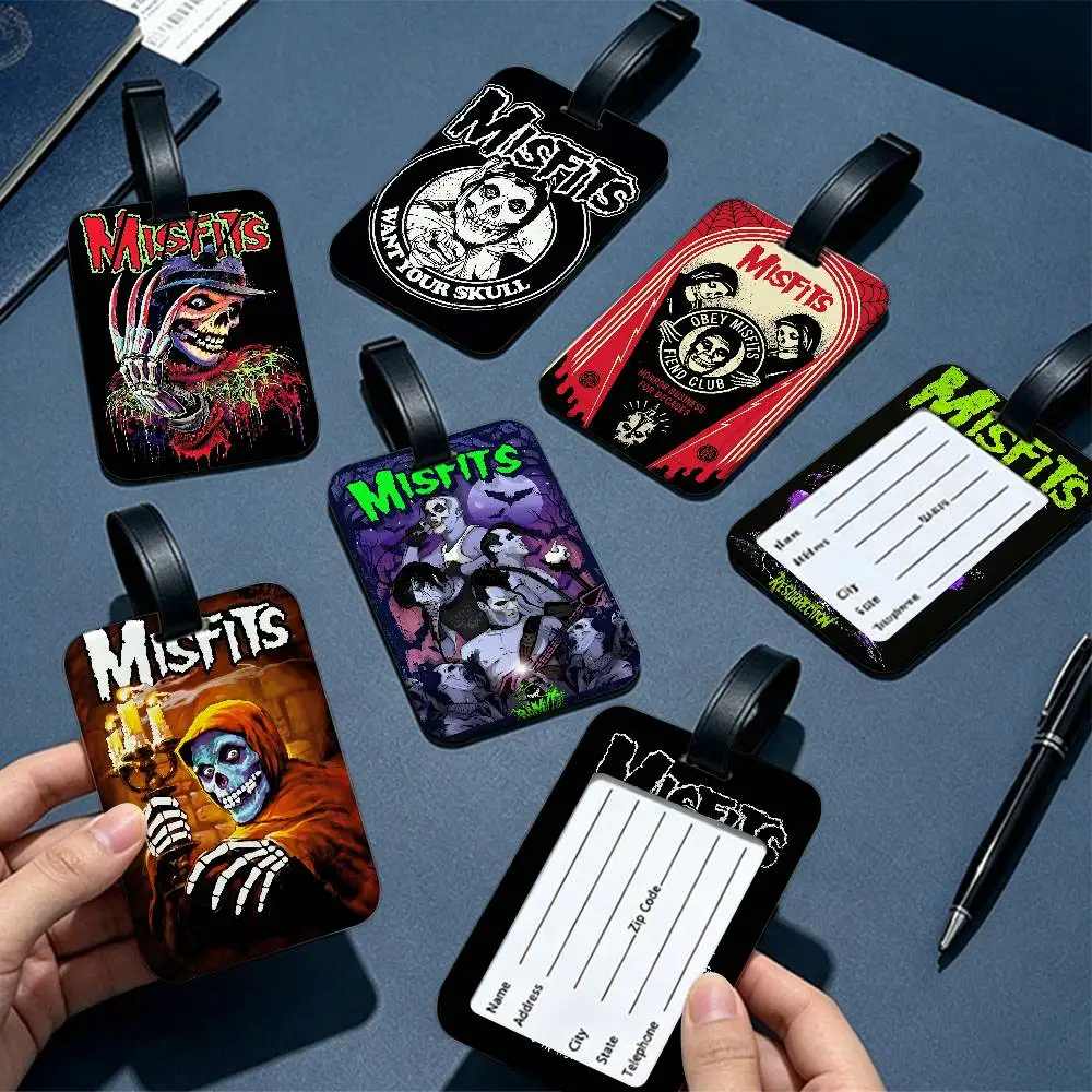 punk band M-Misfits classic music PVC Baggage Identification Tag Anti lost Information Card Holder Travel Suitcase Name Tag