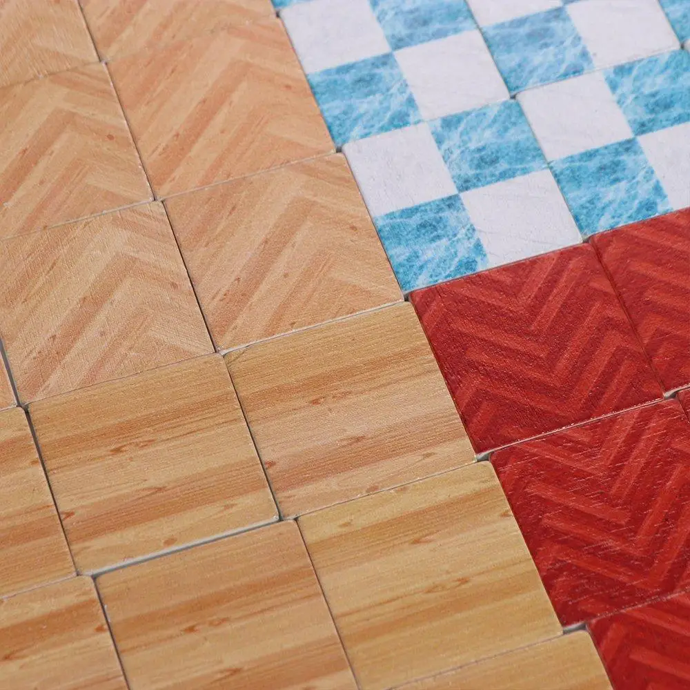 9 sztuk/zestaw udawaj zagraj w 1:6/1:12 meble do domku dla lalek kwadratowe DIY domek dla lalek drewniana podłoga akcesoria do domku dla lalek blok drewniany