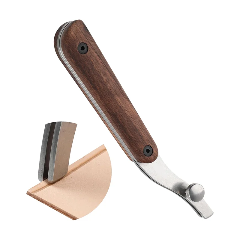 ABLU-plier à bord réglable pour outils d'artisanat et de travail du cuir, acier inoxydable avec manche en noyer noir
