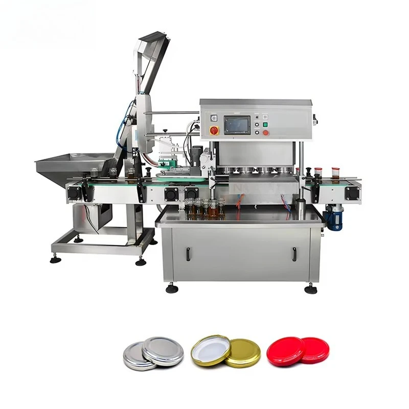 Glass Bottle Screw Cap Vacuum Sealing Machine High Speed Automatic Vacuum Capper For Sauce Jam Bottling Production
