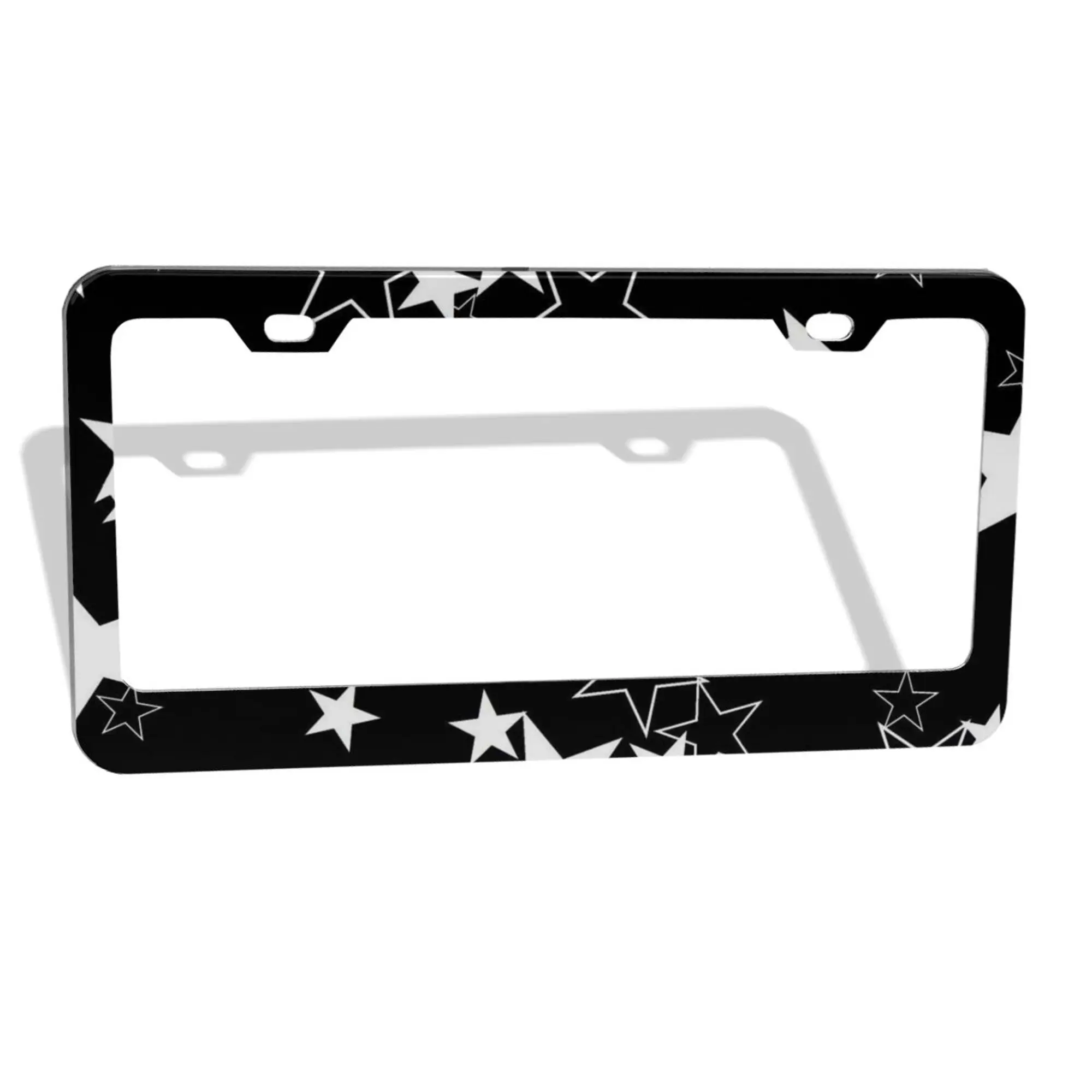 Sterren Ontwerp Auto Lisence Plaat Frame Covers Aluminium Weerbestendige Was Veilig Fit Elke Standaard Amerika Platen Decoratie 1Pc