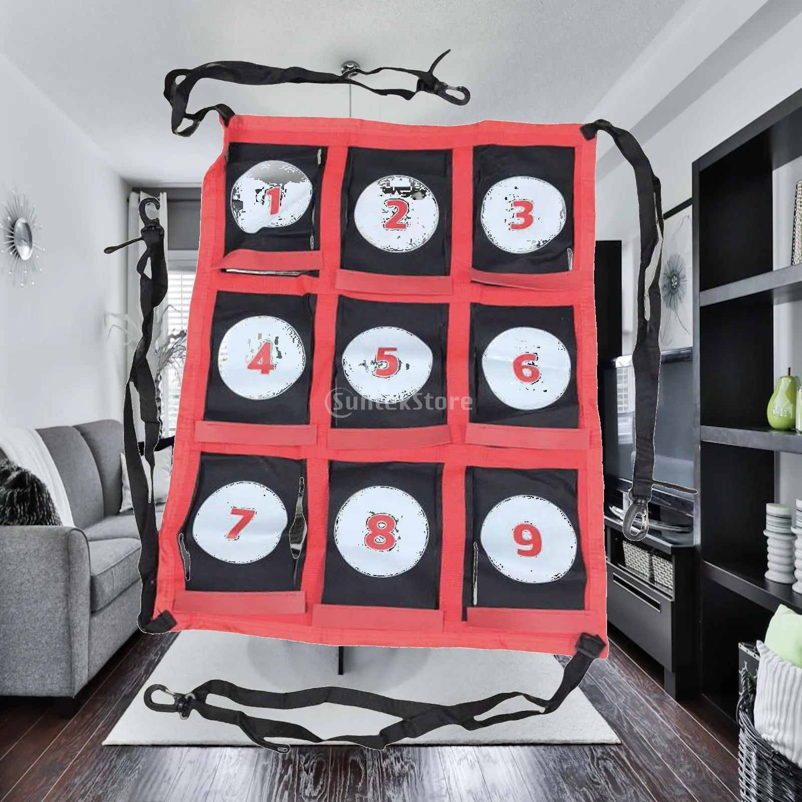 Strike Zone Baseball Practice Net Nine Hole Portable Pitching Target Training Aid for Indoor Outdoor Use