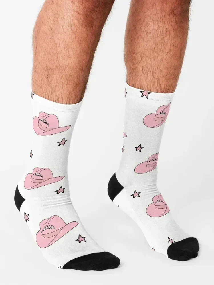 pink cowboy hat Socks man shoes set gift Socks Female Men's