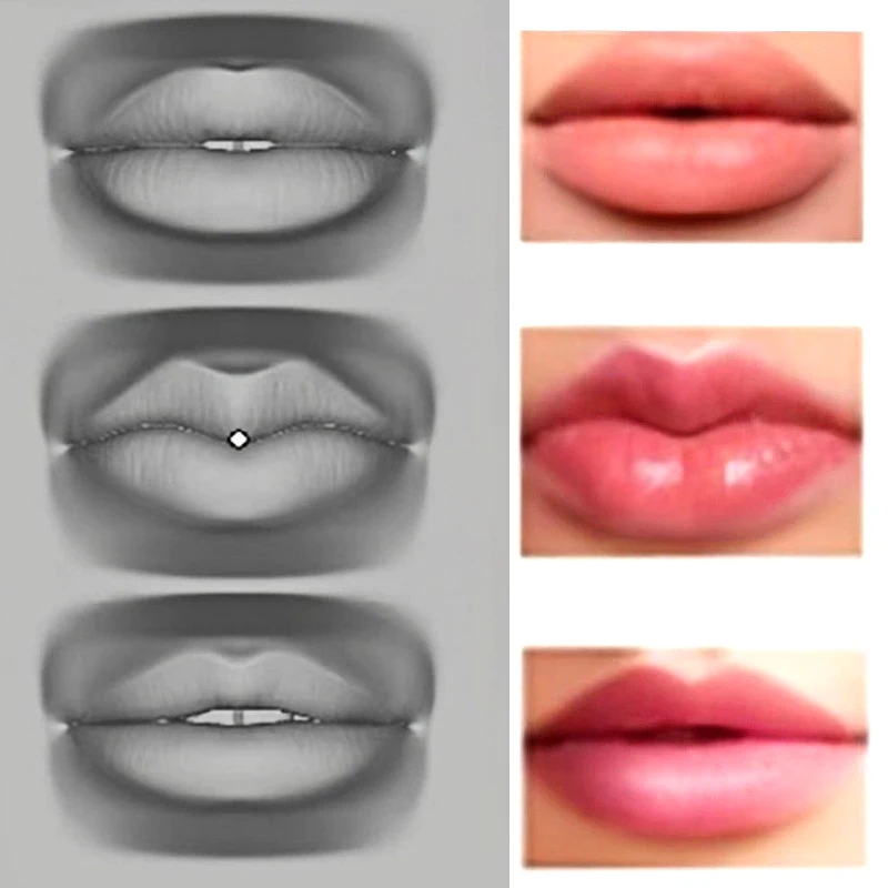 

3D Lip Model Latex Tattoo Permanent Makeup Lip Coloring Practice Skin With 3 Type Europe Lip Shape For Lip Blush Technique