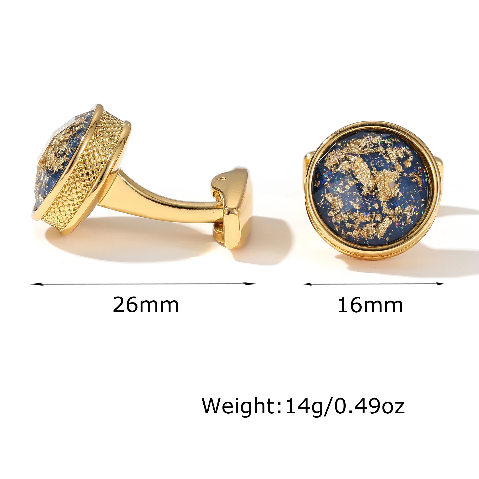 Men\'s Cufflinks TOMYE XK22S003 Personalized Gold Color Round Formal Shirt Cuff Links Button for Custom Wedding Gifts Jewelry
