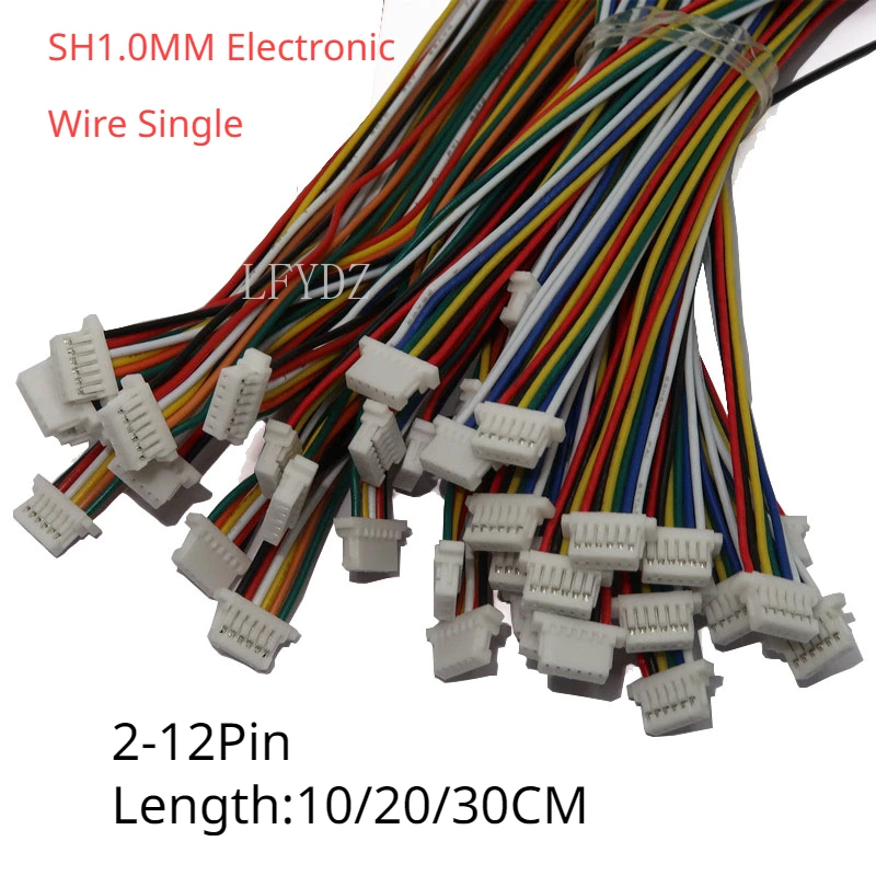 

10pcs SH1.0 Electronic Wire Single Head Tin Plated Connecting Line 10/20/30cm Pitch SH 1.0mm Cable 28AWG 2P/3P/4P/5P/6P/7P-12P