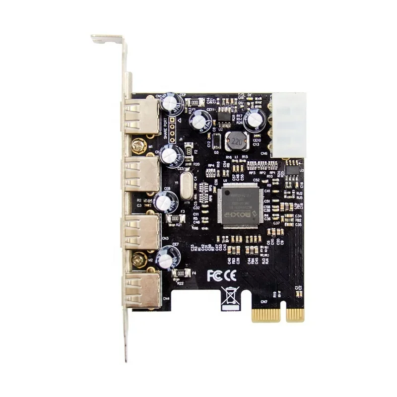 PCI-E To 4 Port USB 2.0 Converter Card 4 Port USB 2.0 PCI Express Card PCIe USB 2.0 Host Controller Card MCS9990 Chipset