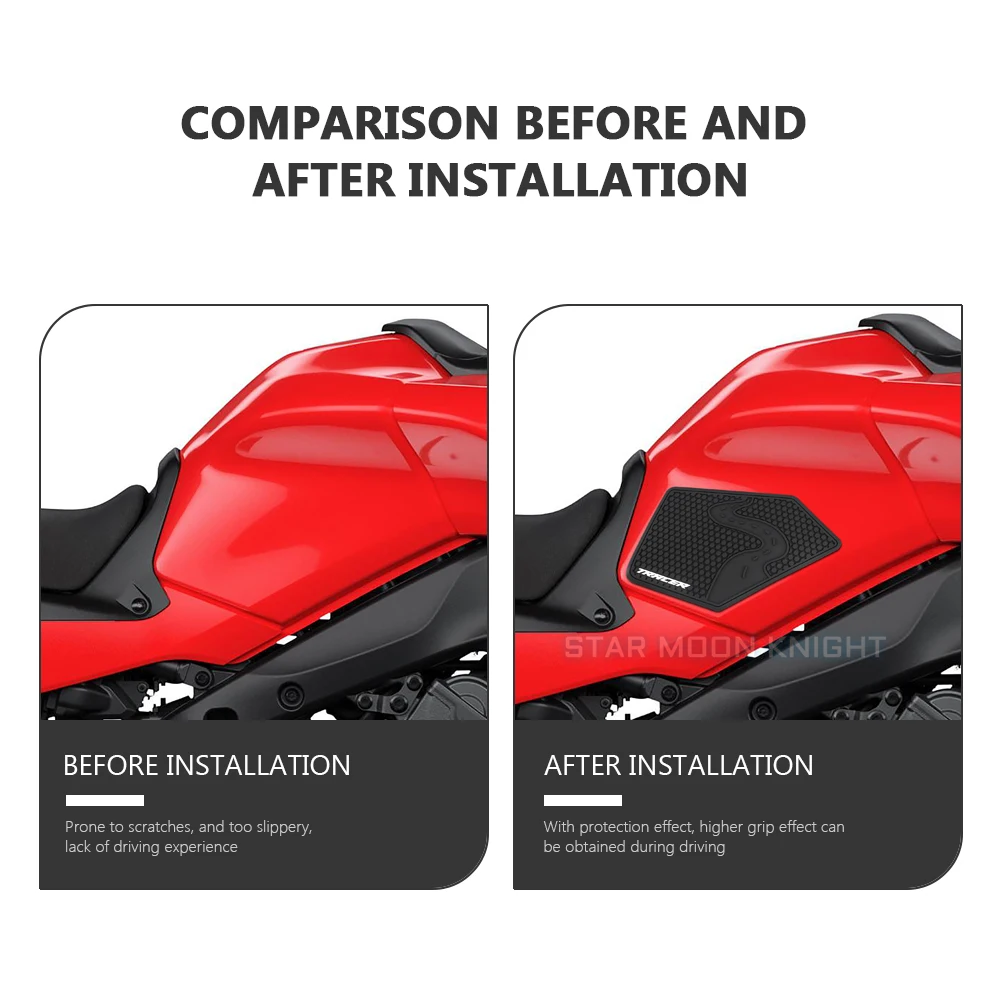 Non-Slip Tank Pad Protector For YAMAHA Tracer 9 TRACER9GT TRACER 9 GT 2021+ Fuel Tank Rubber Stickers Waterproof Anti-Scratch view 5