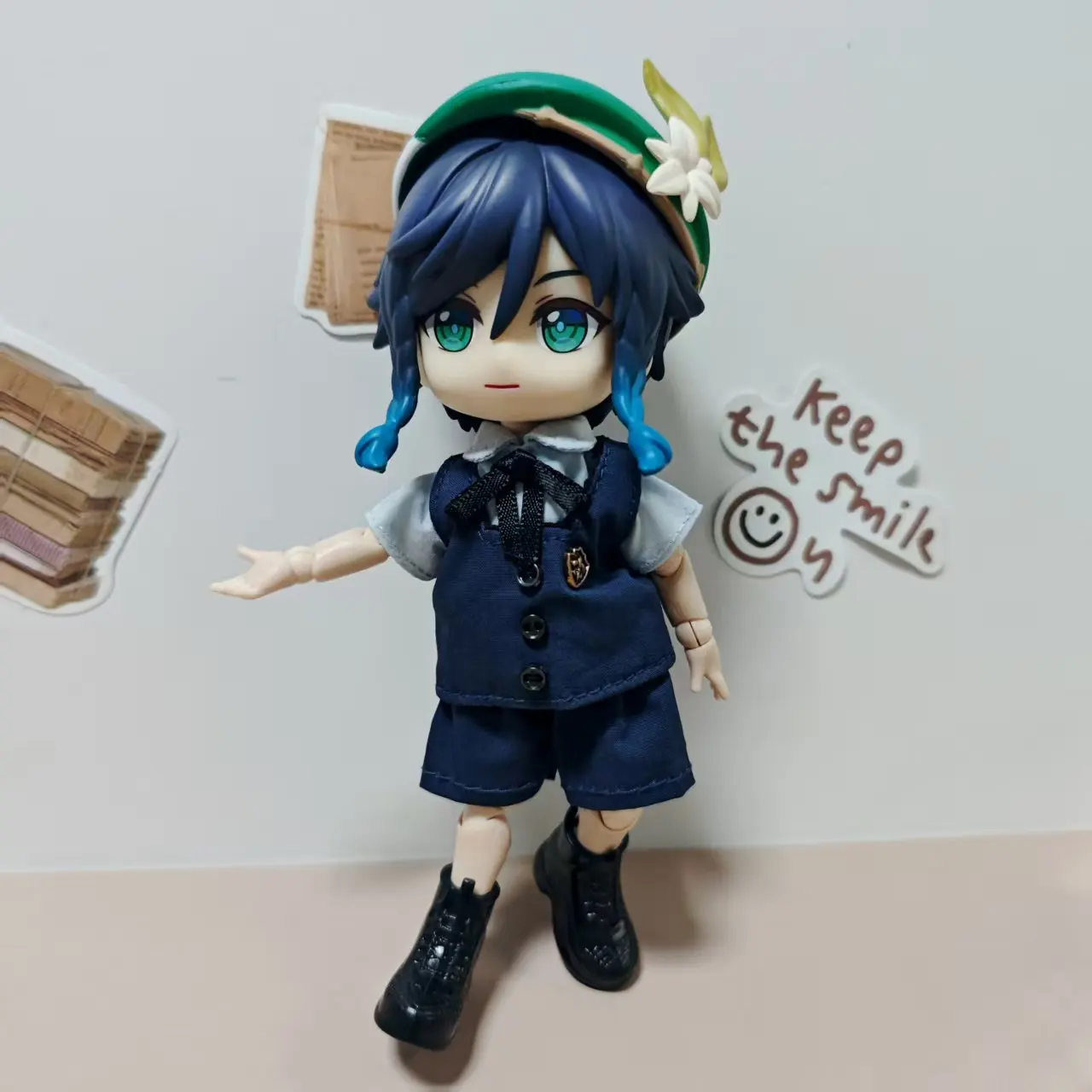 Ob11 1/12 Genshin Impact อะนิเมะ Venti BJD ตุ๊กตาตุ๊กตารูปตุ๊กตาของเล่นตกแต่งชุดสีเขียวของเล่น