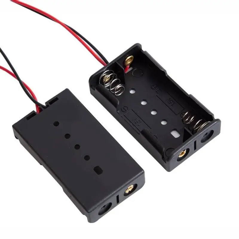 AA Battery Storage Box With Leads 1 to 4 Slots Lightweight Battery Holder for Hiking Emergency Power Supply Use