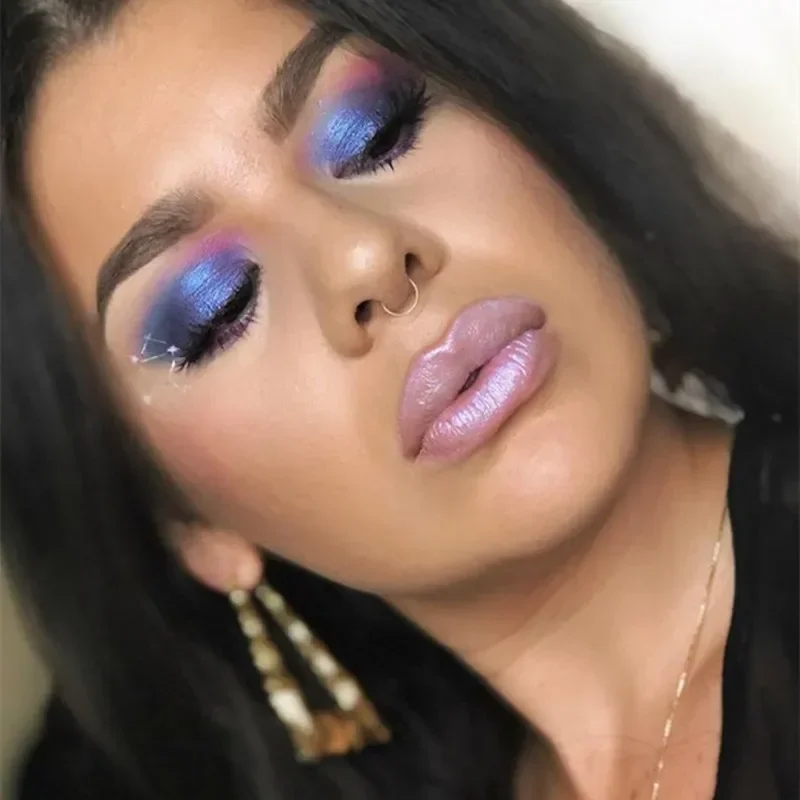 6 色レーザーホログラフィックリップグロス液体口紅マーメイド顔料長期的なグリッターリップグロス防水メタリックリップメイク