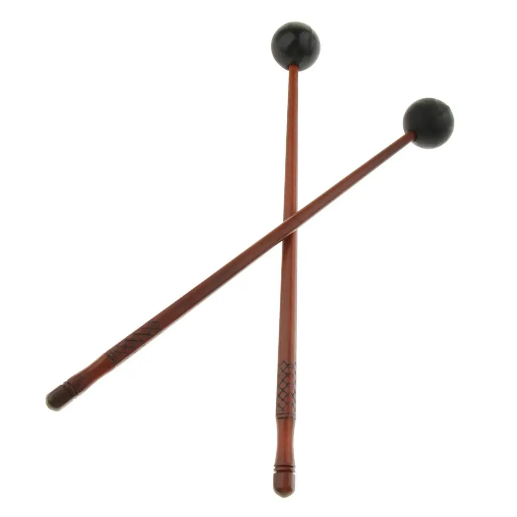 2 Lotus Drum Playing Mallets Beaters Rubber Hammer for Drummer