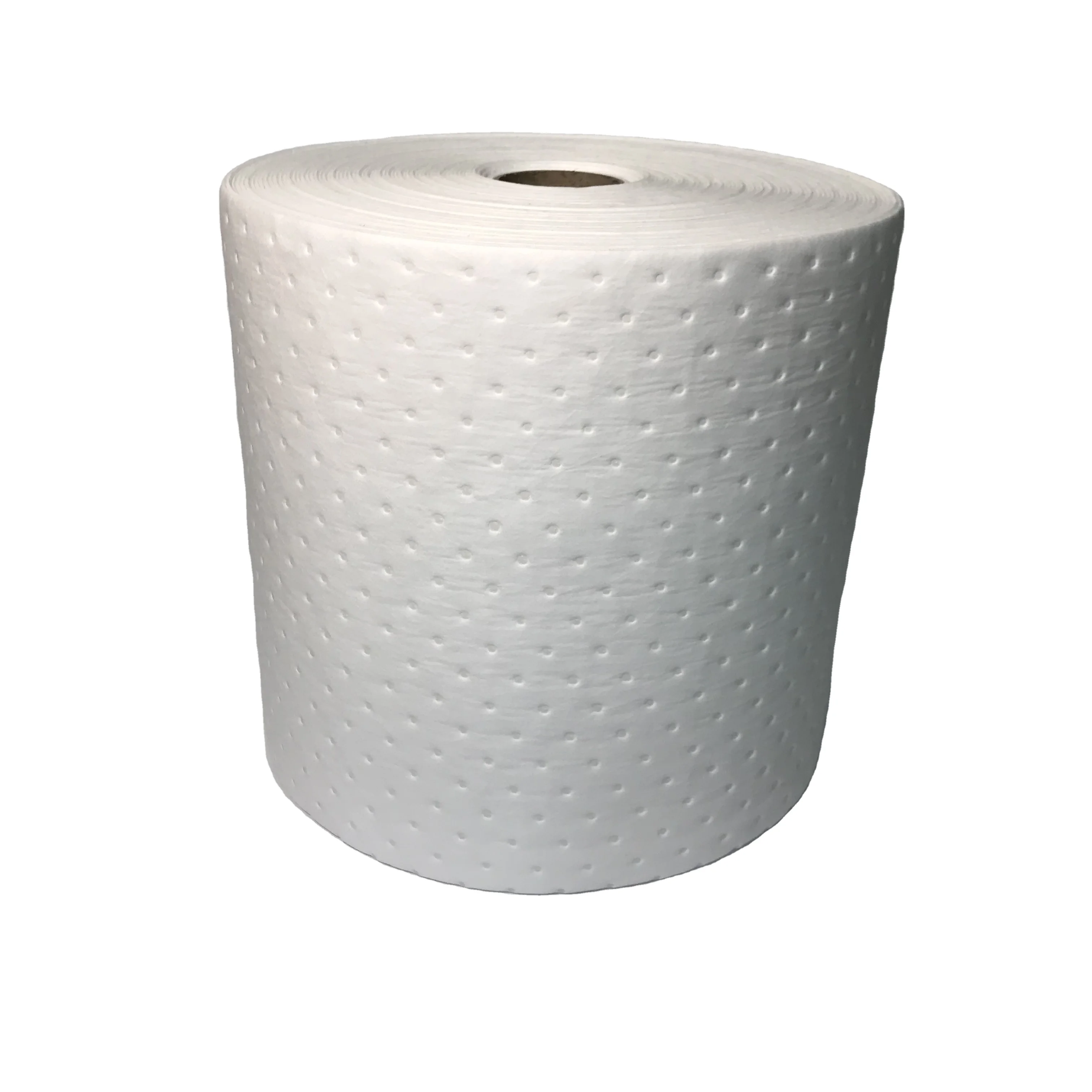 100% PP بولي بروبيلين Meltblown لفة ماصة للزيت وسادة تحكم في تسرب الزيت فعالة للغاية في لفات تنظيف الملابس