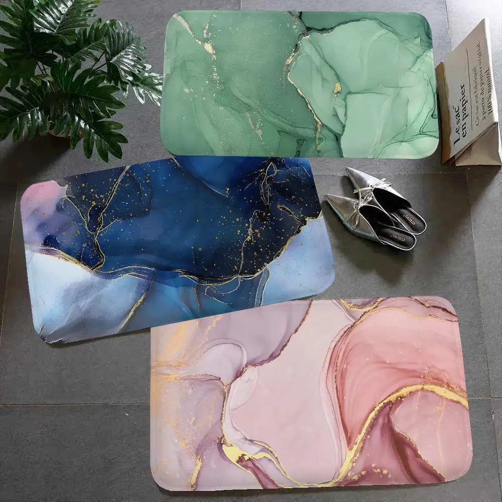 Fashion Marble Floor Mat Non-Slip Laundry Room Mat Laundry Decor Balcony Child Living Room Bedside Mats