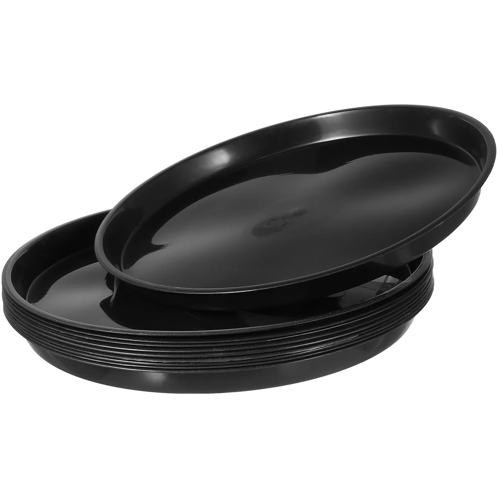 Flower Pot Saucers 10 Pack Round Plastic Drainage Trays for Indoor Outdoor Plants and Planters
