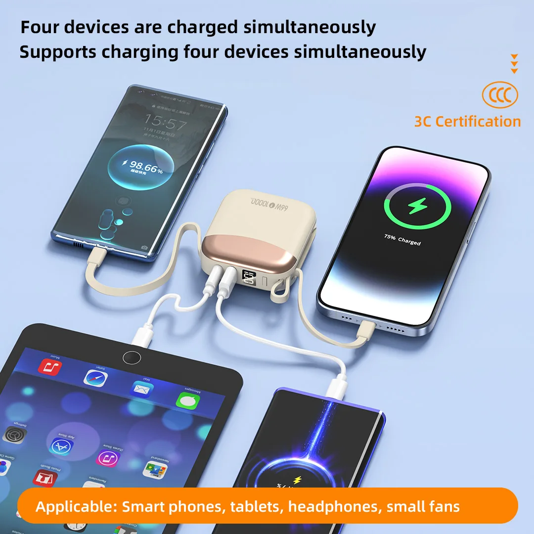 باور بانك CCC 65 وات 10000 مللي أمبير في الساعة شاحن محمول سريع الشحن لهاتف Xiaomi iPhone Pro Max Samsung Galaxy Battery 3C Powerbank