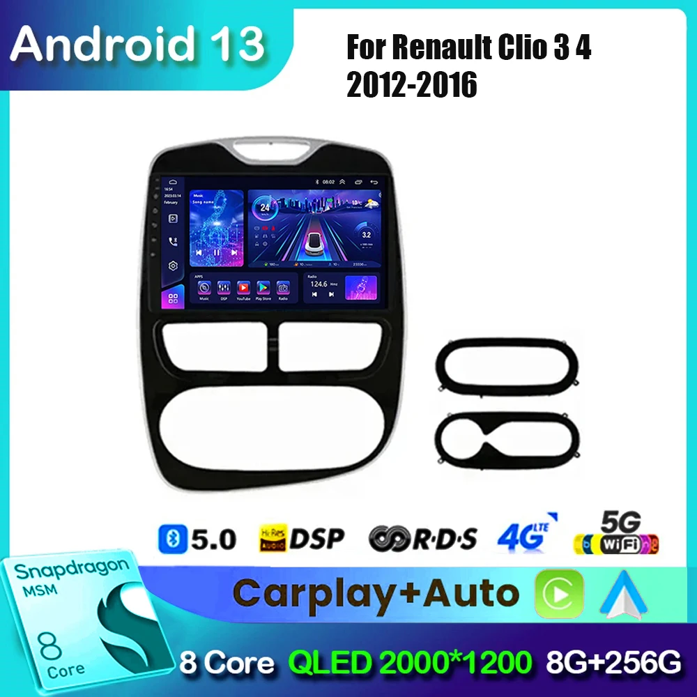 

Автомобильное радио для Renault Clio 4 2012-2018 CarPlay Android Auto Мультимедиа Carplay GPS WIFI Навигация No 2 din 2din DVD головное устройство
