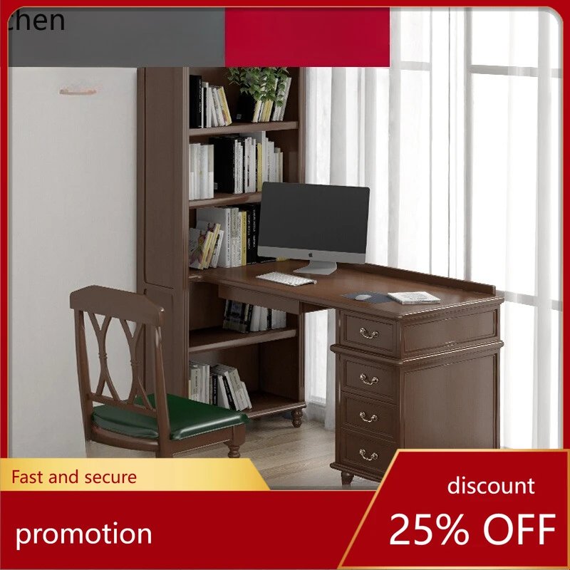 

HT corner desk bookshelf combination bookcase integrated computer desk bedroom study office writing desk