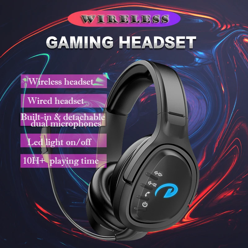 

Bluetooth Headphone Wireless Bluetooth Headset Over Ear Gamer Headset with Microphone Lightweight for PC PS4 PS5 Laptop XBOX one