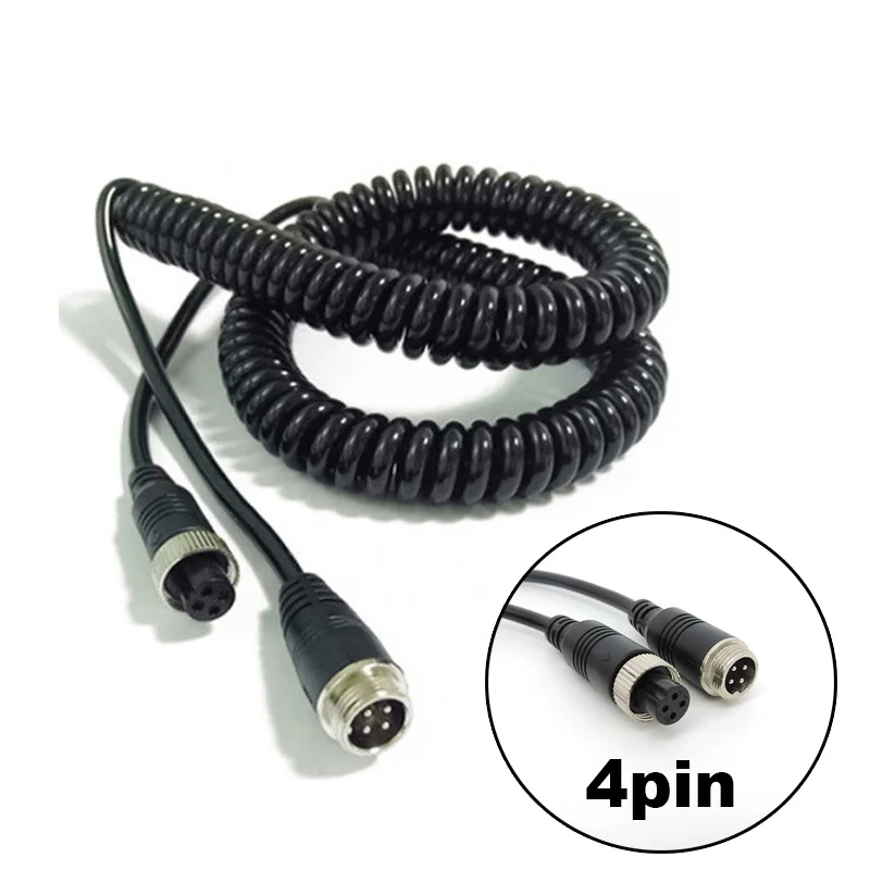 4 Pin spring Aviation Extension Video connector extension Cable for Truck Bus Monitor CCTV Camera Connection J17