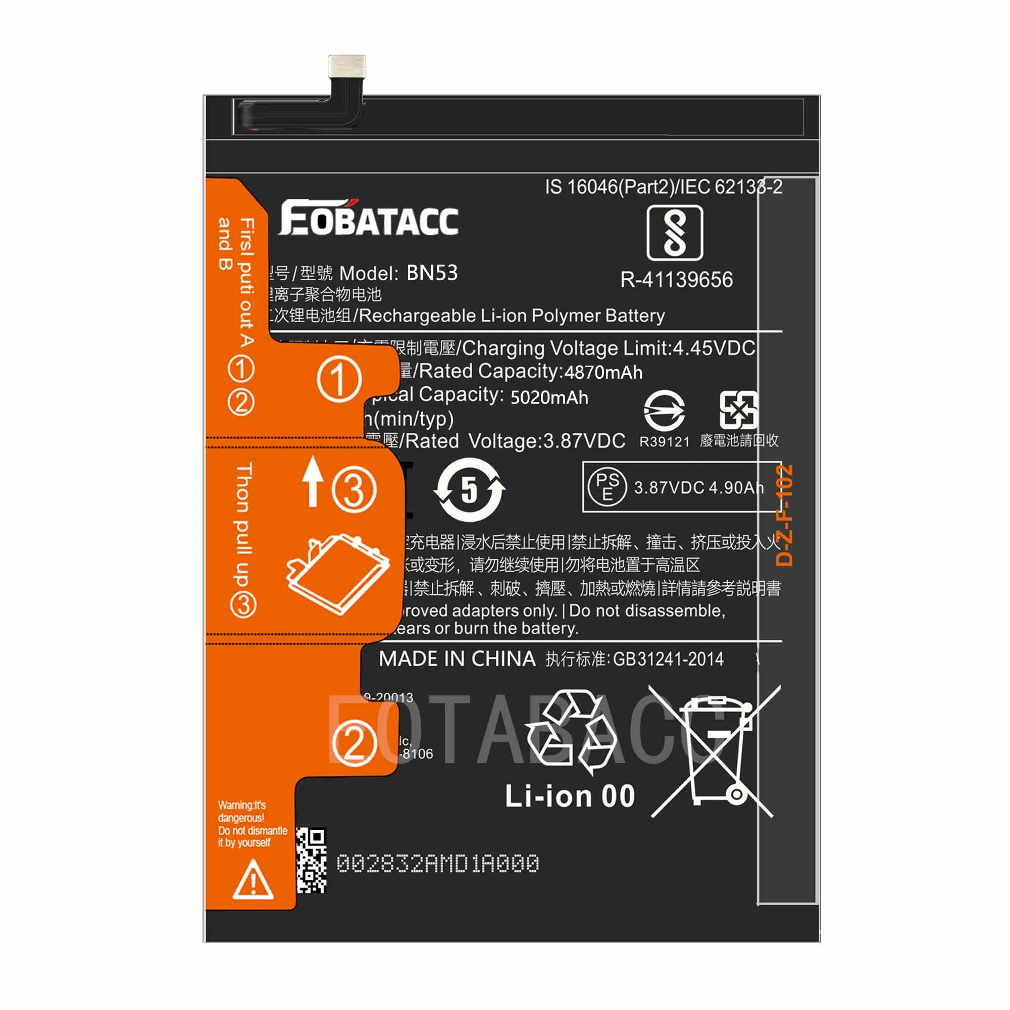 EOTABACC 100% New Original Battery BN53 For XIAOMI REDMi  Note 9 Pro Max/Note 9 Pro 4G/Redmi Note 10 Pro Max Battery +Tools