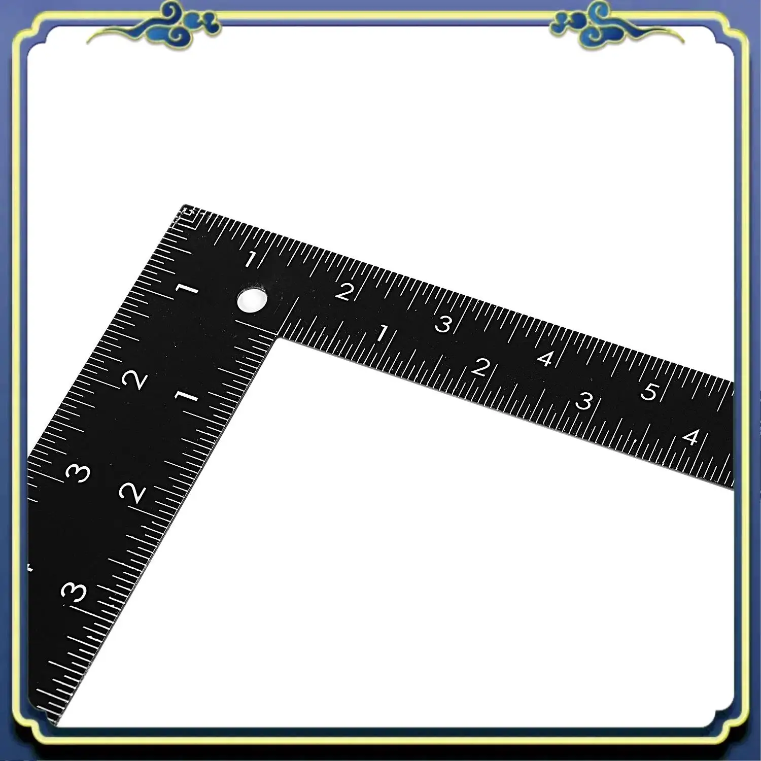 Tragbarer Lehrer 0-30 cm 0-20 cm Messbereich L-förmiges Design Quadratisches Lineal Schwarz